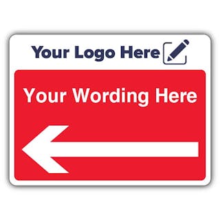 Custom Wording Arrow Left Large Landscape - Your Logo Here