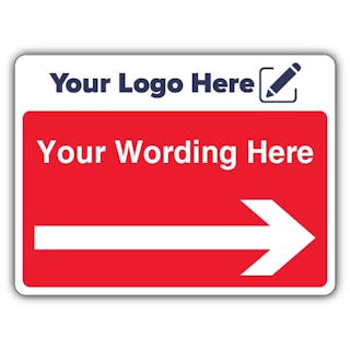 Custom Wording Arrow Right Large Landscape - Your Logo Here