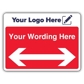 Custom Wording Arrow Left/Right Large Landscape - Your Logo Here