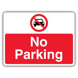 No Parking - Prohibition Symbol With Car - Landscape