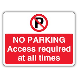 No Parking Access Required - Prohibition 'P' - Landscape