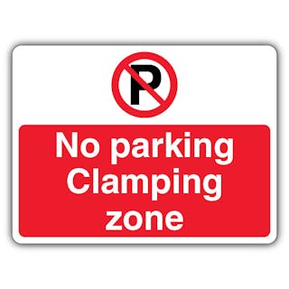 No Parking Clamping Zone - Prohibitory Parking Circle - Landscape