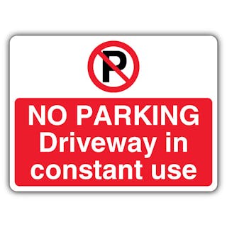 No Parking Driveway In Constant Use - Prohibition 'P' - Landscape