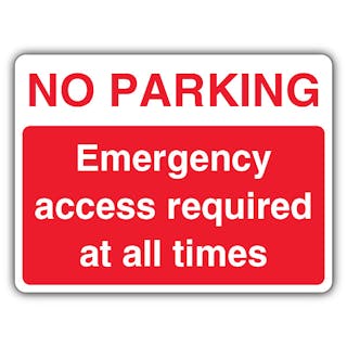 No Parking Emergency Access Required At All Times - Landscape