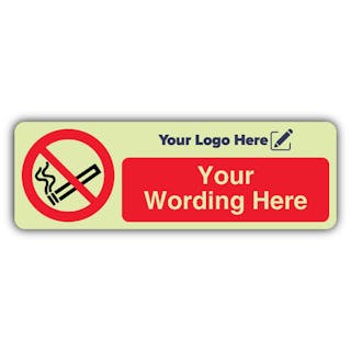 No Smoking - Narrow Landscape - Your Logo Here