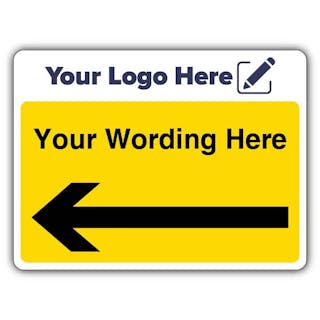 Yellow Custom Wording Arrow Left Large Landscape - Your Logo Here