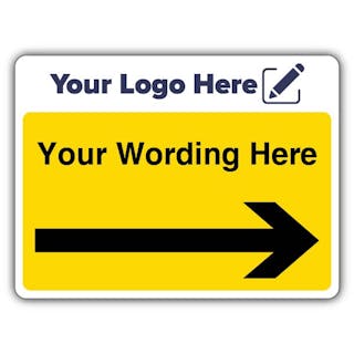 Yellow Custom Wording Arrow Right Large Landscape - Your Logo Here