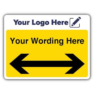 Yellow Custom Wording Arrow Left/Right Large Landscape - Your Logo Here