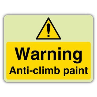 Photoluminescent Warning Anti-Climb Paint - Landscape