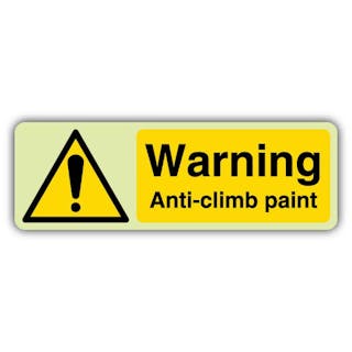 Photoluminescent Warning Anti-Climb Paint - Slim Landscape