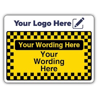 Yellow/Black Custom Wording Large Landscape - Your Logo Here