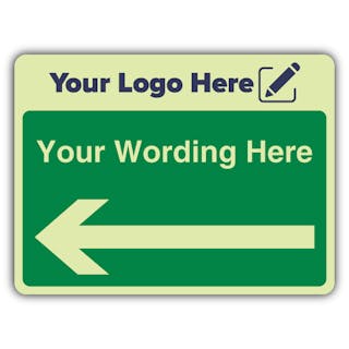 Wayfinding Full Green Arrow Left - Landscape - Your Logo Here