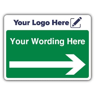 Green Custom Wording Arrow Right Large Landscape - Your Logo Here