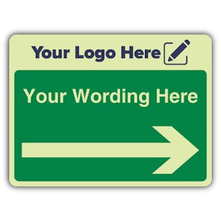 Wayfinding Full Green Arrow Right - Landscape - Your Logo Here