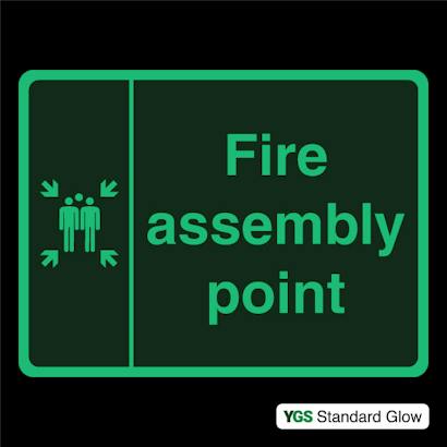 Photoluminescent Fire Assembly Point - Large Landscape Sign | YourGlowSign