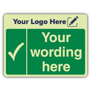 Emergency Assembly Point Check Mark - Landscape - Your Logo Here