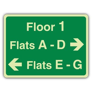 Photoluminescent Floor 1 Flats A to D Flats E to G - Full Green - Landscape