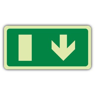 Photoluminescent Exit - Arrow Down - EC Directive