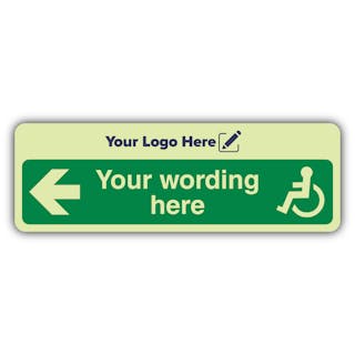 Emergency Refuge Point - Narrow Landscape Arrow Left - Your Logo Here