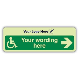 Emergency Refuge Point - Narrow Landscape Arrow Right - Your Logo Here