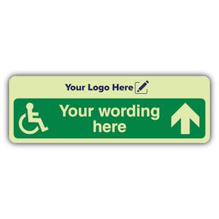 Emergency Refuge Point - Narrow Landscape Arrow Up - Your Logo Here