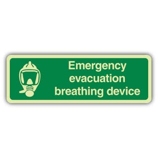 Photoluminescent Emergency Evacuation Breathing Device - Landscape