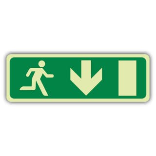 GloReflect Emergency Exit Arrow Down - EC Directive - Slim Landscape