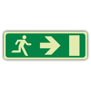 GloReflect Emergency Exit Arrow Right - EC Directive - Slim Landscape