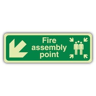 Photoluminescent Fire Assembly Point Arrow Down Left