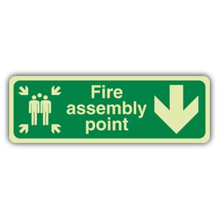 Photoluminescent Fire Assembly Point Arrow Down