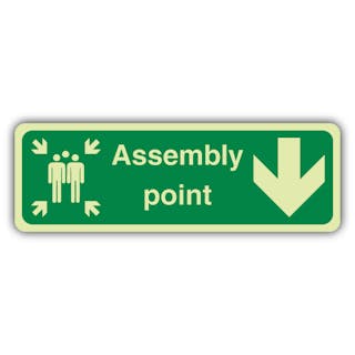 Photoluminescent Assembly Point Arrow Down