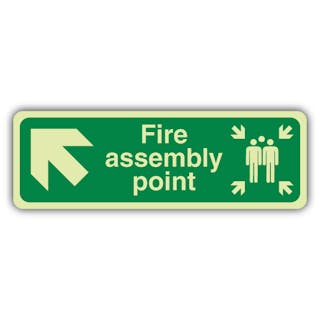 Photoluminescent Fire Assembly Point Arrow Up Left