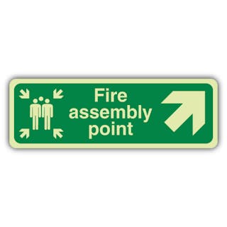 Photoluminescent Fire Assembly Point Arrow Up Right