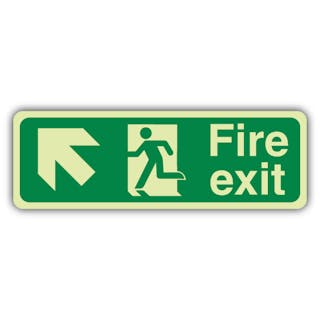 GloReflect Fire Exit Arrow Up Left