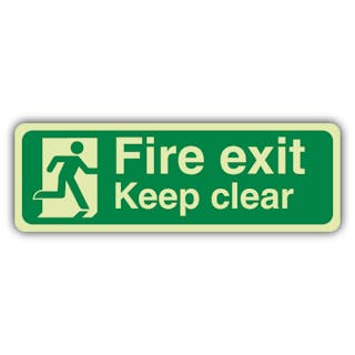 GloReflect Fire Exit Keep Clear With Running Man