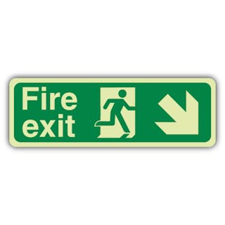 GloReflect Fire Exit Arrow Down Right