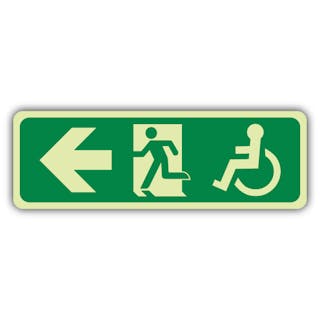 Photoluminescent Wheelchair Exit Arrow Left