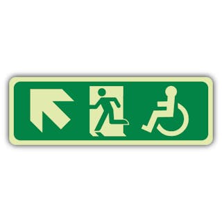 Photoluminescent Wheelchair Exit Arrow Up Left