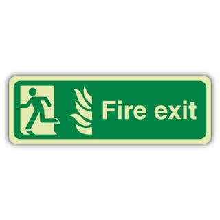 Photoluminescent NHS Fire Exit Man Left