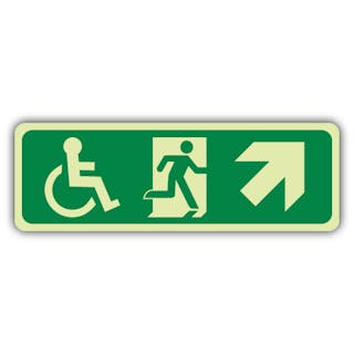 Photoluminescent Wheelchair Exit Arrow Up Right