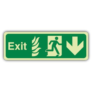 Photoluminescent NHS Exit Arrow Down