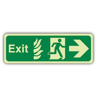 Photoluminescent NHS Exit Arrow Right