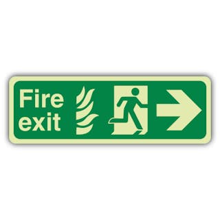 Photoluminescent NHS Fire Exit Arrow Right