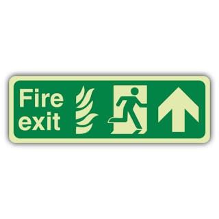 Photoluminescent NHS Fire Exit Arrow Up 