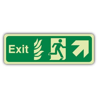 Photoluminescent NHS Exit Arrow Up Right