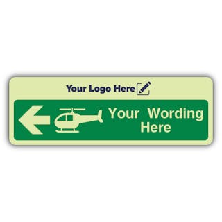 Custom Helideck Arrow Left - Narrow Landscape - Your Logo Here