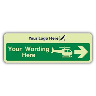 Custom Helideck Arrow Right - Narrow Landscape - Your Logo Here