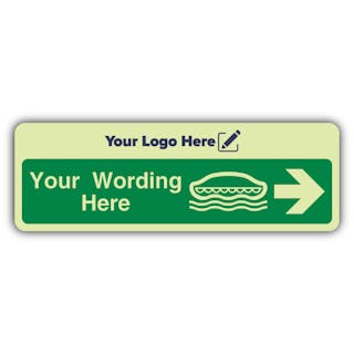 Custom Lifeboat Arrow Right - Narrow Landscape - Your Logo Here