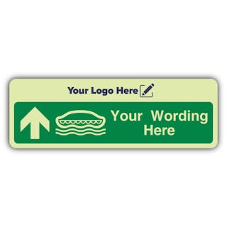 Custom Lifeboat Arrow Up - Narrow Landscape - Your Logo Here