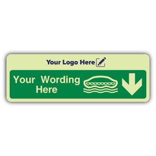 Custom Lifeboat Arrow Down - Narrow Landscape - Your Logo Here
